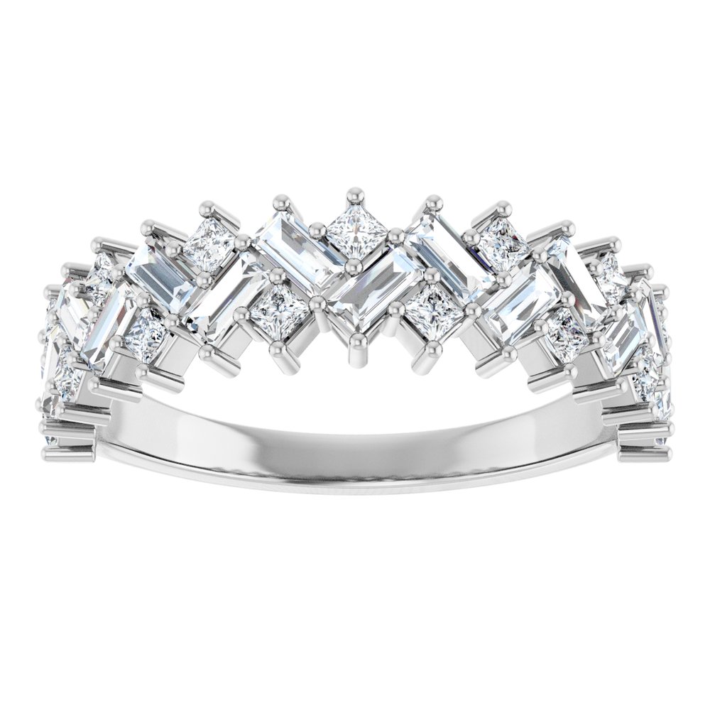 14K White 9/10 CTW Natural Diamond Anniversary Band