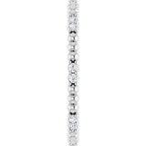 14K White 1/8 CTW Natural Diamond Beaded Eternity Band Size 7