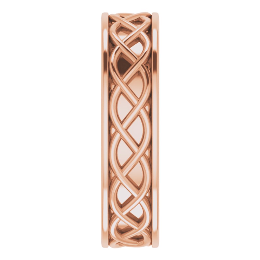 14K Rose 6 mm Woven-Design Band Size 10