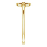 14K Yellow Crescent Moon & Star Negative Space Ring