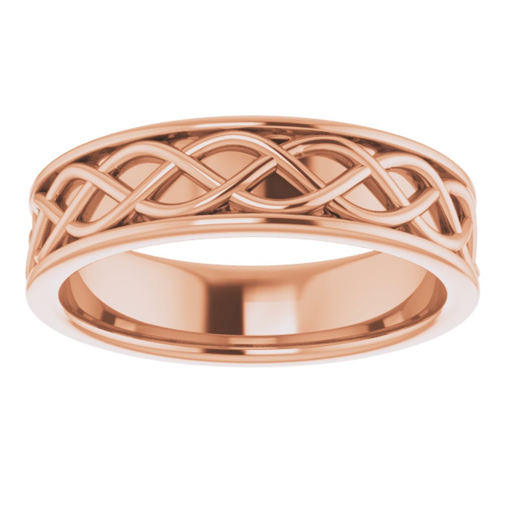 14K Rose 6 mm Woven-Design Band Size 10