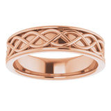 14K Rose 6 mm Woven-Design Band Size 10