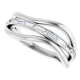 14K White 1/3 CTW Natural Diamond Freeform Ring