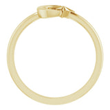 14K Yellow Crescent Moon & Star Negative Space Ring