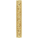 18K Yellow 3.2 mm Floral-Inspired Band Size 7