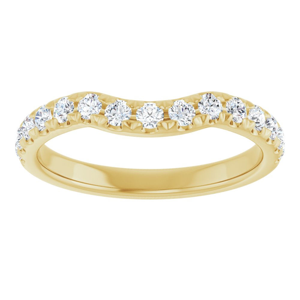 14K Yellow Gold 3/8 CTW Natural Diamond Contour Band