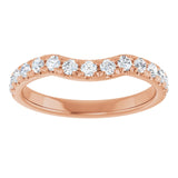 14K Rose 3/8 CTW Natural Diamond Contour Band