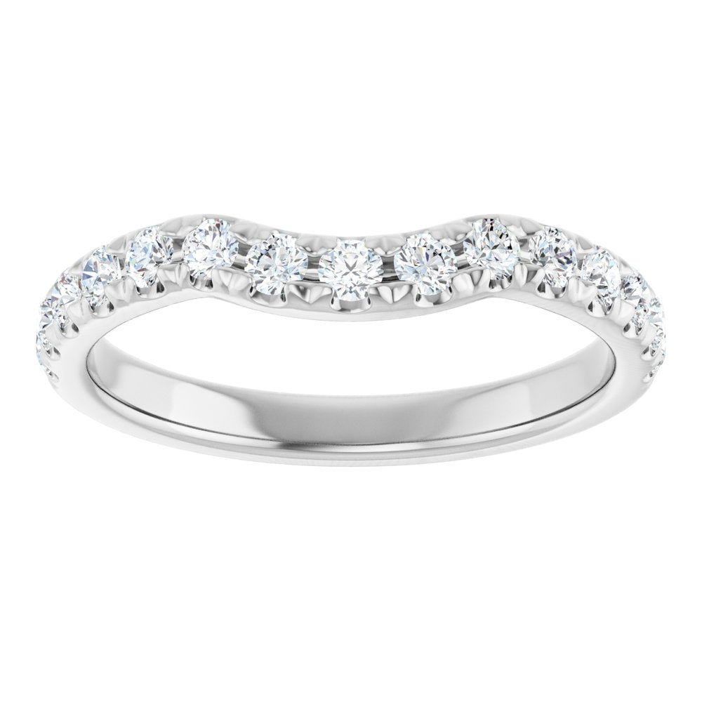 Platinum 3/8 CTW Natural Diamond Contour Band