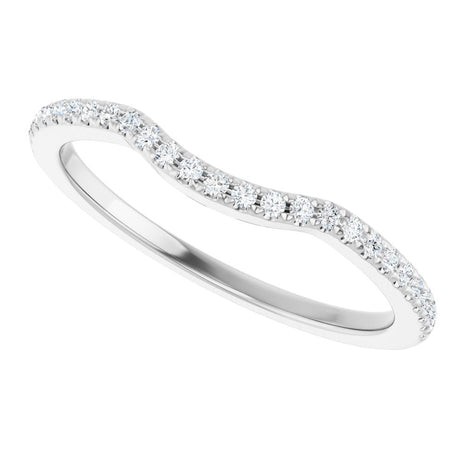14K White Gold 1/8 CTW Natural Diamond Contour Band