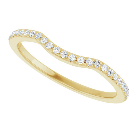 14K Yellow Gold 1/8 CTW Natural Diamond Contour Band