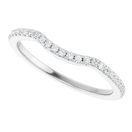 Platinum 1/8 CTW Natural Diamond Contour Band