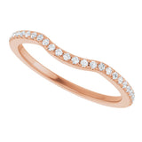 14K Rose Gold 1/8 CTW Natural Diamond Contour Band