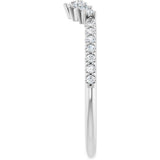 14K White Gold 1/3 CTW Lab-Grown Diamond Contour Band