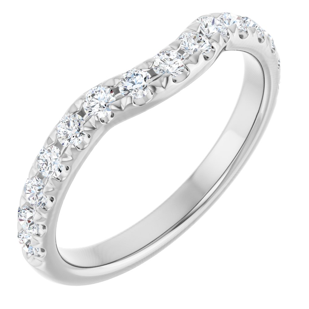 14K White Gold 1/2 CTW Lab-Grown Diamond Contour Band
