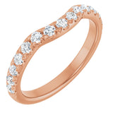 14K Rose 3/8 CTW Natural Diamond Contour Band