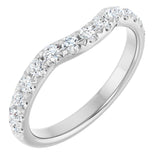 14K White 1/2 CTW Lab-Grown Diamond Contour Band