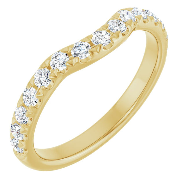 14K Yellow Gold 3/8 CTW Natural Diamond Contour Band