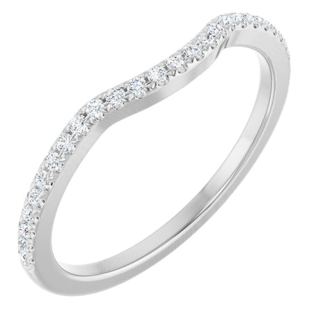 14K White Gold 1/8 CTW Natural Diamond Contour Band
