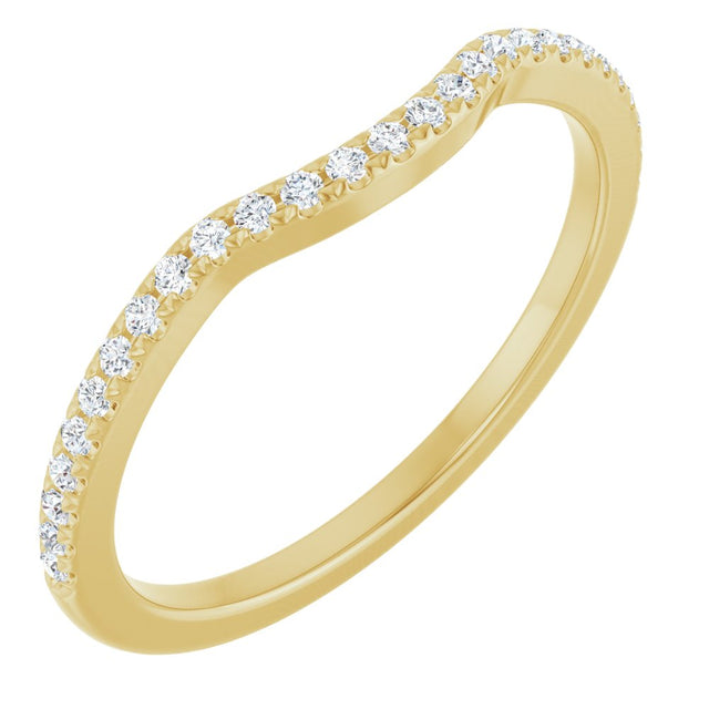 14K Yellow Gold 1/8 CTW Natural Diamond Contour Band