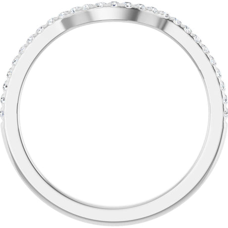 14K White Gold 1/8 CTW Natural Diamond Contour Band
