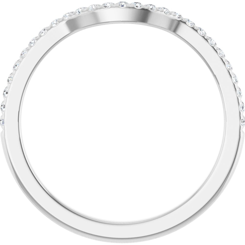 Platinum 1/8 CTW Natural Diamond Contour Band