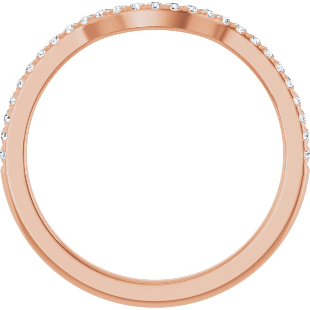 14K Rose Gold 1/8 CTW Natural Diamond Contour Band