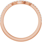 14K Rose Gold 1/8 CTW Natural Diamond Contour Band