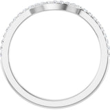 14K White Gold 1/8 CTW Natural Diamond Contour Band