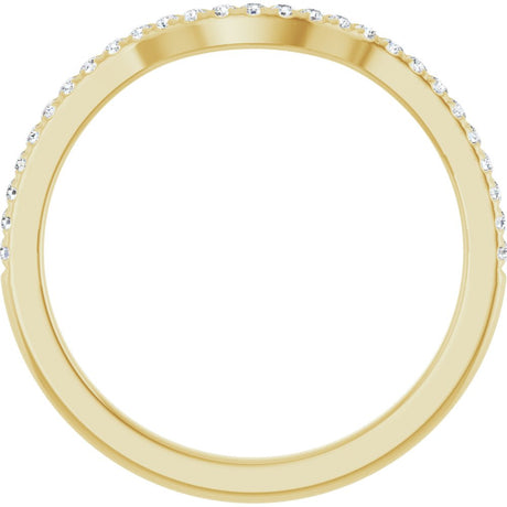 14K Yellow 1/8 CTW Natural Diamond Contour Band