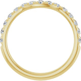 14K Yellow Gold 3/8 CTW Natural Diamond Contour Band