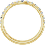 14K Yellow 3/8 CTW Natural Diamond Contour Band