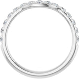 14K White 1/2 CTW Lab-Grown Diamond Contour Band