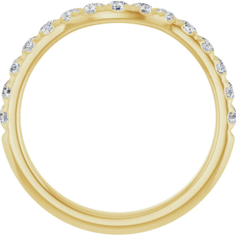 14K Yellow 3/8 CTW Natural Diamond Contour Band