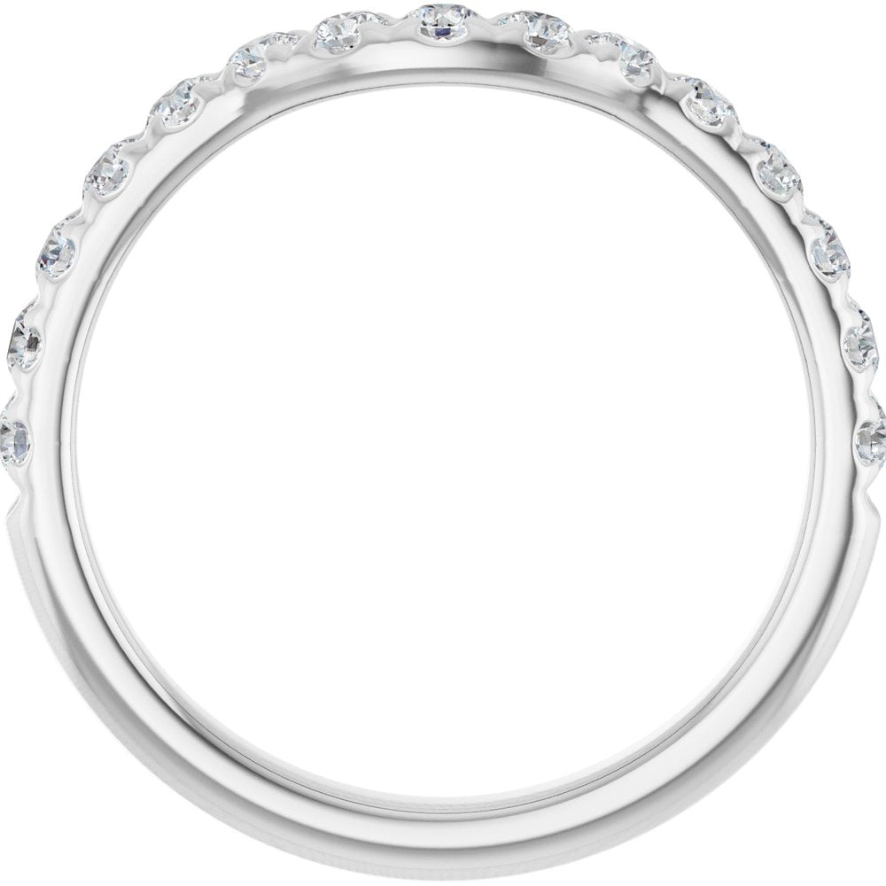 Platinum 3/8 CTW Natural Diamond Contour Band