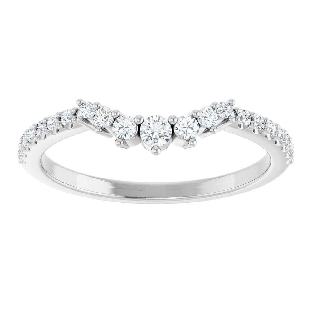 14K White 1/3 CTW Lab-Grown Diamond Contour Band