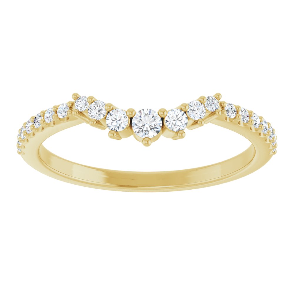 14K Yellow 1/5 CTW Natural Diamond Contour Band