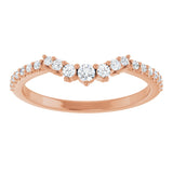 14K Rose 1/3 CTW Lab-Grown Diamond Contour Band