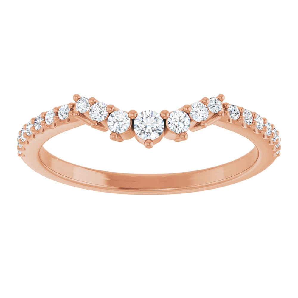 14K Rose 1/3 CTW Lab-Grown Diamond Contour Band