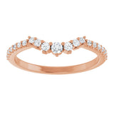 14K Rose Gold 1/5 CTW Lab-Grown Diamond  Contour Band