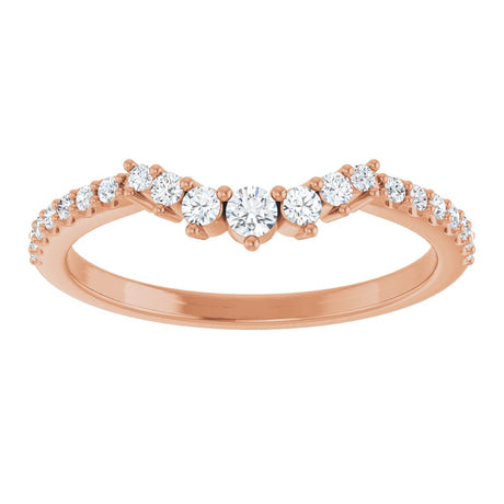 14K Rose Gold 1/5 CTW Lab-Grown Diamond  Contour Band