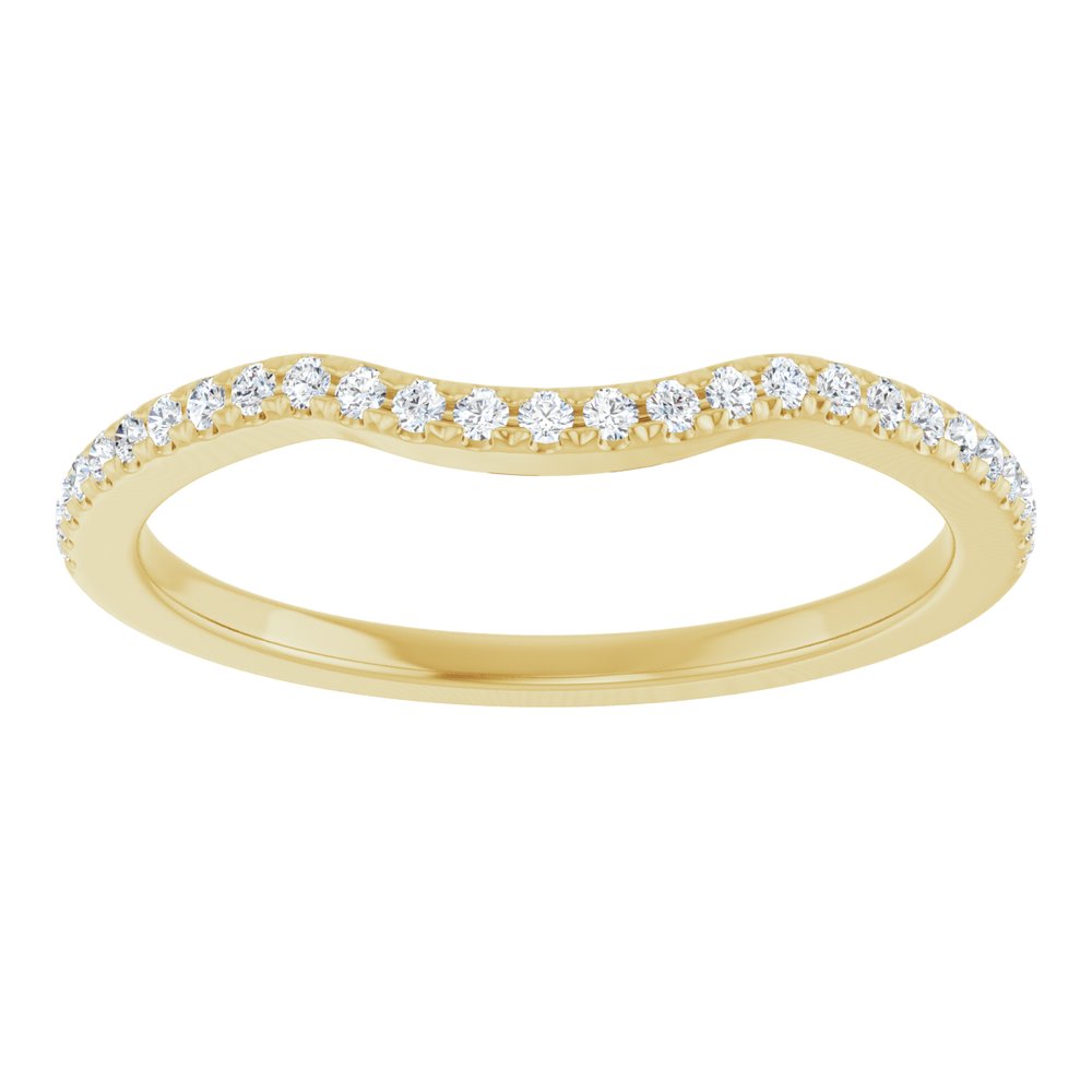 14K Yellow 1/8 CTW Natural Diamond Contour Band