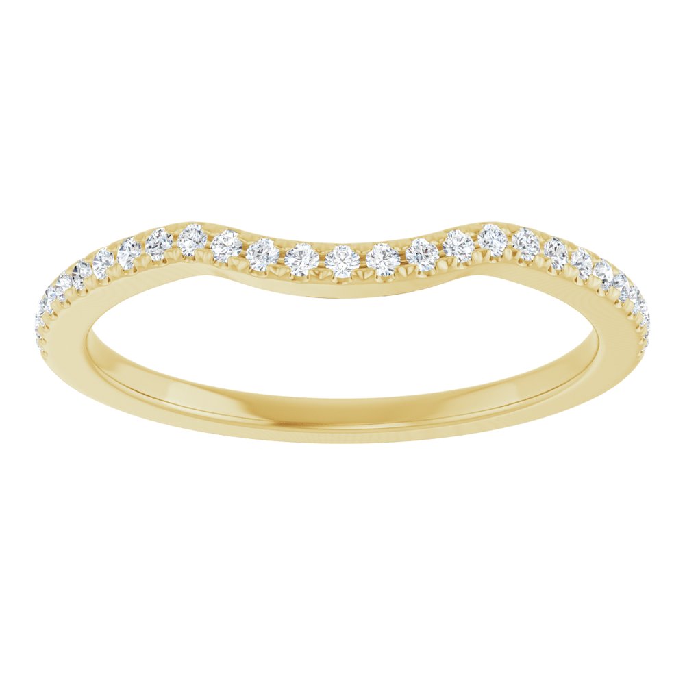 14K Yellow Gold 1/8 CTW Natural Diamond Contour Band