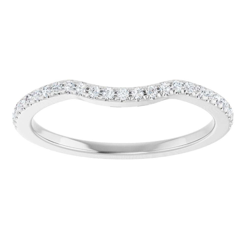 Platinum 1/8 CTW Natural Diamond Contour Band