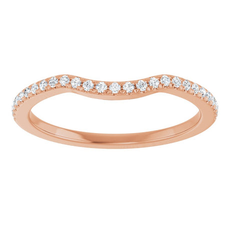 14K Rose Gold 1/8 CTW Natural Diamond Contour Band