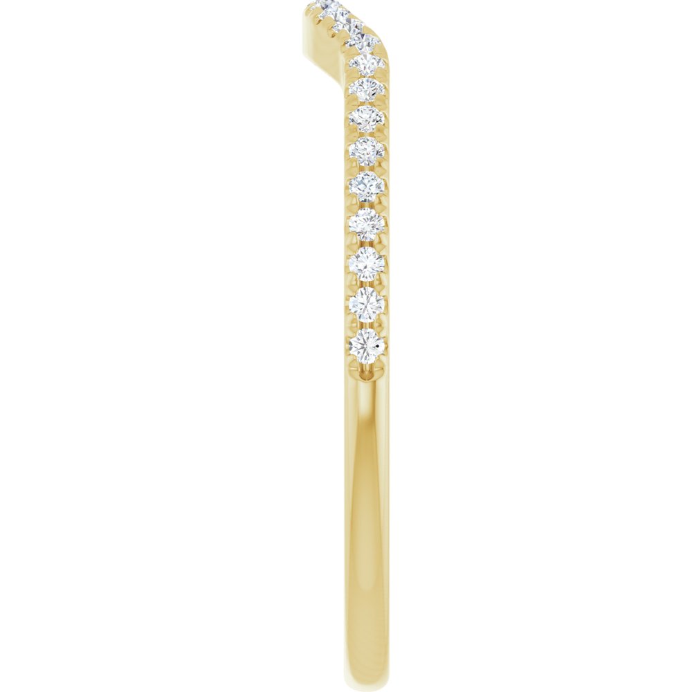 14K Yellow Gold 1/8 CTW Natural Diamond Contour Band