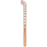 14K Rose Gold 1/8 CTW Natural Diamond Contour Band