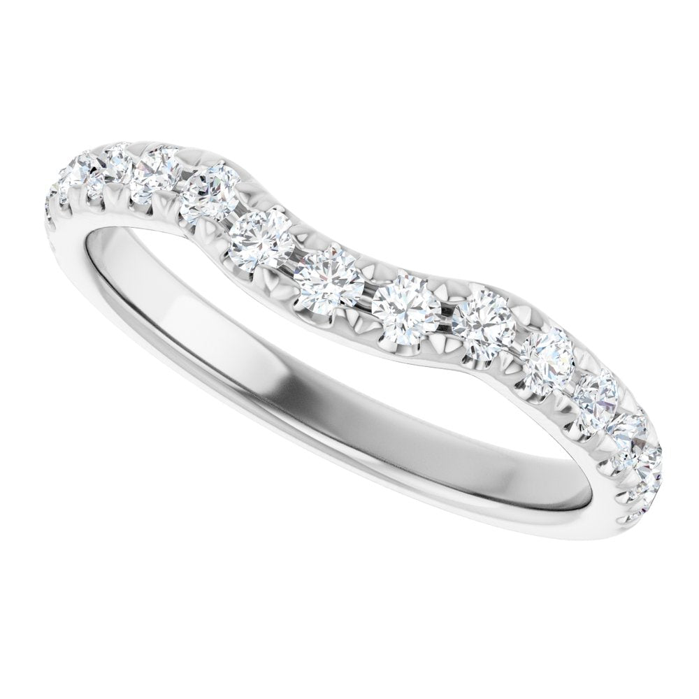 14K White Gold 1/2 CTW Lab-Grown Diamond Contour Band