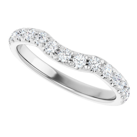 14K White Gold 1/2 CTW Lab-Grown Diamond Contour Band