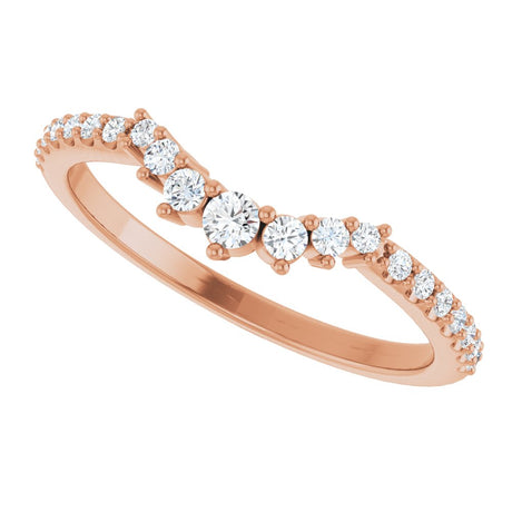 14K Rose 1/3 CTW Lab-Grown Diamond Contour Band