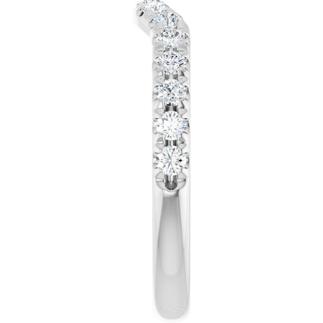 14K White Gold 3/8 CTW Natural Diamond Contour Band